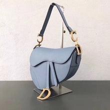 Load image into Gallery viewer, Dior Saddle Bag In Sky Blue Grained Calfskin
