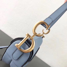 Load image into Gallery viewer, Dior Saddle Bag In Sky Blue Grained Calfskin