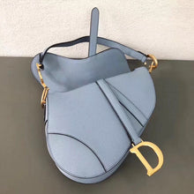 Load image into Gallery viewer, Dior Saddle Bag In Sky Blue Grained Calfskin