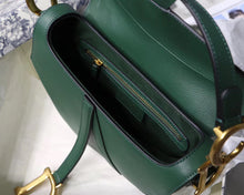 Load image into Gallery viewer, Dior Saddle Bag In Storm Blue Grained Calfskin