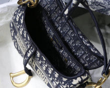 Load image into Gallery viewer, Dior Saddle Bag In Blue Oblique Embroidered Canvas