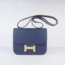 Load image into Gallery viewer, Hermes Constance Cowskin Leather Bag H017 dark blue gold