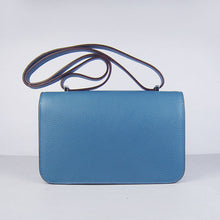 Load image into Gallery viewer, Hermes calf Leather Message Bag H020 blue silver