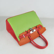 Load image into Gallery viewer, Hermes Birkin 30cm Togo Leather Handbags Red/Orange/Green Silver