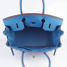 Load image into Gallery viewer, Hermes Birkin 30cm Togo Leather Handbags Blue Golden