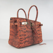 Load image into Gallery viewer, Hermes Birkin 30cm Lizard Pattern Handbag 6088 Orange/Golden