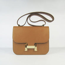 Load image into Gallery viewer, Hermes Constance Cowskin Leather Bag H017 light coffee golden