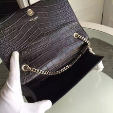 Load image into Gallery viewer, Yves Saint Laurent Medium Monogram Tassel Satchel In Grey Crocodile Leather
