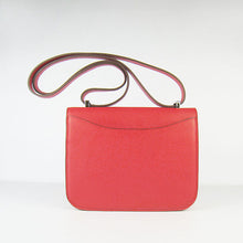Load image into Gallery viewer, Hermes Constance Cowskin Leather Bag H017 red silver