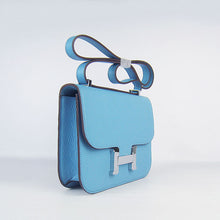 Load image into Gallery viewer, Hermes Constance Cowskin Leather Bag H017 light blue silver