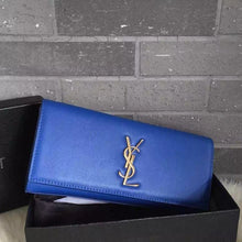 Load image into Gallery viewer, Yves Saint Laurent Blue Classic Monogramme Clutch Bag