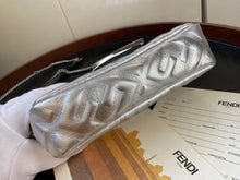 Load image into Gallery viewer, Fendi Baguette Mini Bag In Silver Lambskin With FF Motif