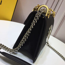 Load image into Gallery viewer, Fendi Small Kan I F Bag In Black Calfskin