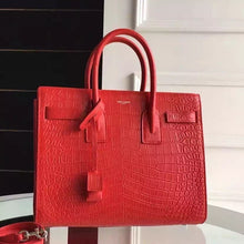 Load image into Gallery viewer, Yves Saint Laurent Small Sac De Jour Croc Embossed Red Bag