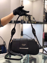 Load image into Gallery viewer, Prada Sidonie Black Leather Shoulder Bag