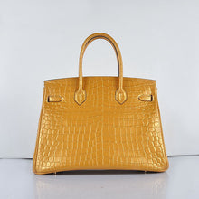 Load image into Gallery viewer, Hermes Birkin 35cm 6089 New Golden Crocodile Vein Handbags Gold
