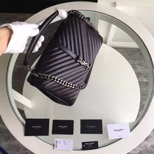 Load image into Gallery viewer, Yves Saint Laurent Large Monogram College Bag in Black Goatskin

