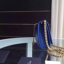 Load image into Gallery viewer, Yves Saint Laurent Small Monogram Satchel Bag In Blue Leather
