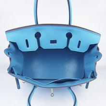 Load image into Gallery viewer, Hermes Birkin 30cm Togo Leather Handbags Light Blue Golden
