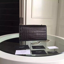 Load image into Gallery viewer, Yves Saint Laurent Medium Monogram Satchel In Black Crocodile Leather
