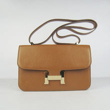 Load image into Gallery viewer, Hermes calf Leather Message Bag H020 light coffee golden
