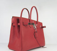 Load image into Gallery viewer, Hermes Birkin 35cm Togo Leather Handbags Red Silver
