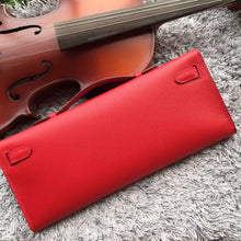 Load image into Gallery viewer, Hermes Red Handcrafted Kelly Cut Clutch
