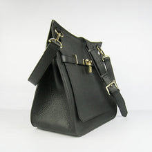 Load image into Gallery viewer, Hermes Leather Shoulder bag H6508 black golden
