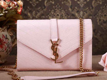 Load image into Gallery viewer, Yves Saint Laurent Small Monogramme Satchel Pink Grain Textured Matelasse Leather
