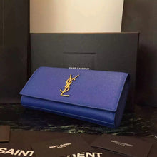 Load image into Gallery viewer, Yves Saint Laurent Blue Classic Monogramme Clutch
