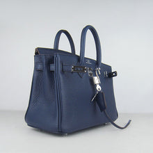 Load image into Gallery viewer, Hermes Birkin 25cm Handbag 6068 dark blue silver
