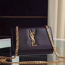 Load image into Gallery viewer, Yves Saint Laurent Small Monogram Satchel Bag In Black Leather
