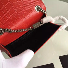 Load image into Gallery viewer, Yves Saint Laurent Small Monogram Tassel Satchel In Red Crocodile Leather
