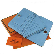 Load image into Gallery viewer, Hermes Wallet H001 Ladies Cow Leather Blue
