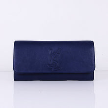Load image into Gallery viewer, Yves Saint Laurent Lady Lambskin Leather Purse Sapphire Blue 39321
