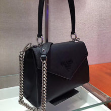 Load image into Gallery viewer, Prada Monochrome Top Handle Bag In Black Saffiano Leather
