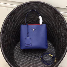 Load image into Gallery viewer, Prada Blue Saffiano Leather Double Bag
