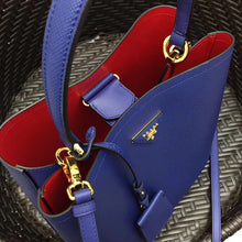 Load image into Gallery viewer, Prada Blue Saffiano Leather Double Bag
