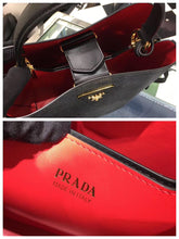 Load image into Gallery viewer, Prada Black Saffiano North South Double Medium Bag
