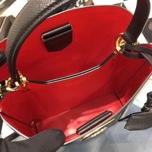 Load image into Gallery viewer, Prada Black Saffiano North South Double Medium Bag
