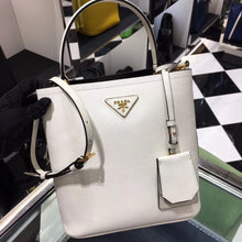 Load image into Gallery viewer, Prada White Saffiano North South Double Medium Bag
