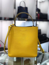 Load image into Gallery viewer, Prada Yellow Saffiano North South Double Medium Bag
