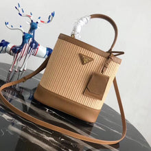 Load image into Gallery viewer, Prada Panier Medium Straw Brown Bag

