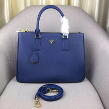 Load image into Gallery viewer, Prada Medium Galleria Bag In Blue Saffiano Leather
