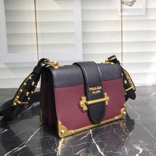 Load image into Gallery viewer, Prada Cahier Shoulder Bag In Bordeaux/Black Leather
