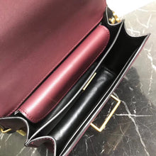 Load image into Gallery viewer, Prada Cahier Shoulder Bag In Bordeaux/Black Leather
