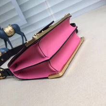 Load image into Gallery viewer, Prada Cahier Shoulder Bag In Pink/Black Leather
