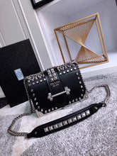 Load image into Gallery viewer, Prada Cahier Studded Leather Shoulder Bag
