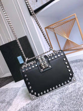 Load image into Gallery viewer, Prada Cahier Studded Leather Shoulder Bag
