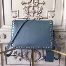 Load image into Gallery viewer, Prada Etiquette Bag In Blue Calfskin With Metal Stud Trim
